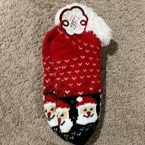 Fuzzy Santa Socks.  NWT.